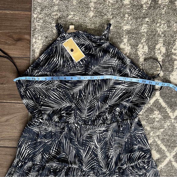NWT Michael Kors Palm Print Halter Neck Dress - Picture 13 of 13